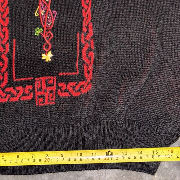 Emerald Isle L Embroidered Ireland Chunky‎ Tight Knit Grandpa Sweater St Patrick - Picture 5 of 10